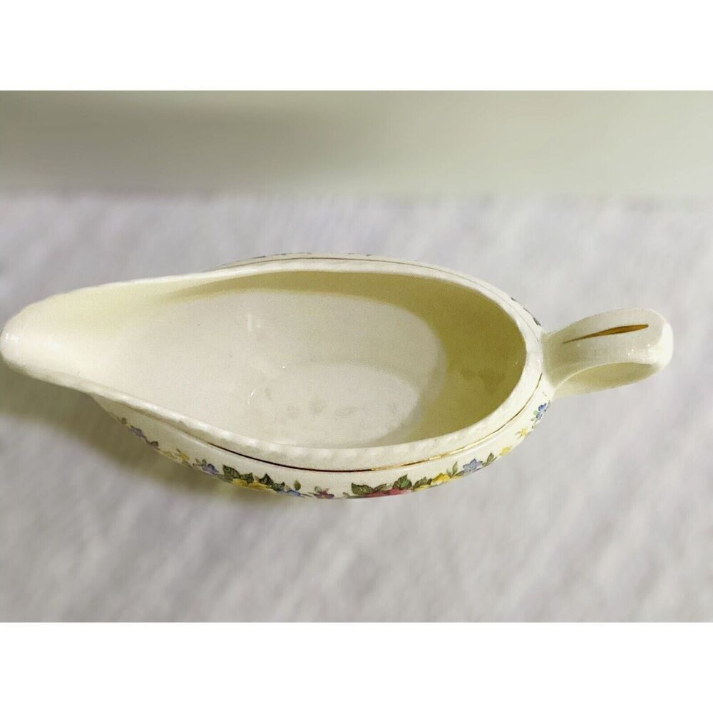 Crown Ducal Gravy/Sauce Boat England Floral Handled Bowl - Picture 2 of 5